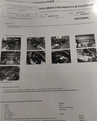 Honda Civic cena 29000 przebieg: 280, rok produkcji 1992 z Zbąszynek małe 106